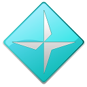 Teal diamond with a silver star